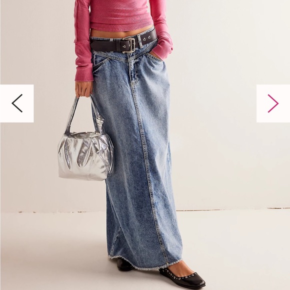 NWT We The Free Come As You Are Denim Maxi Skirt Size 0 - Picture 4 of 7